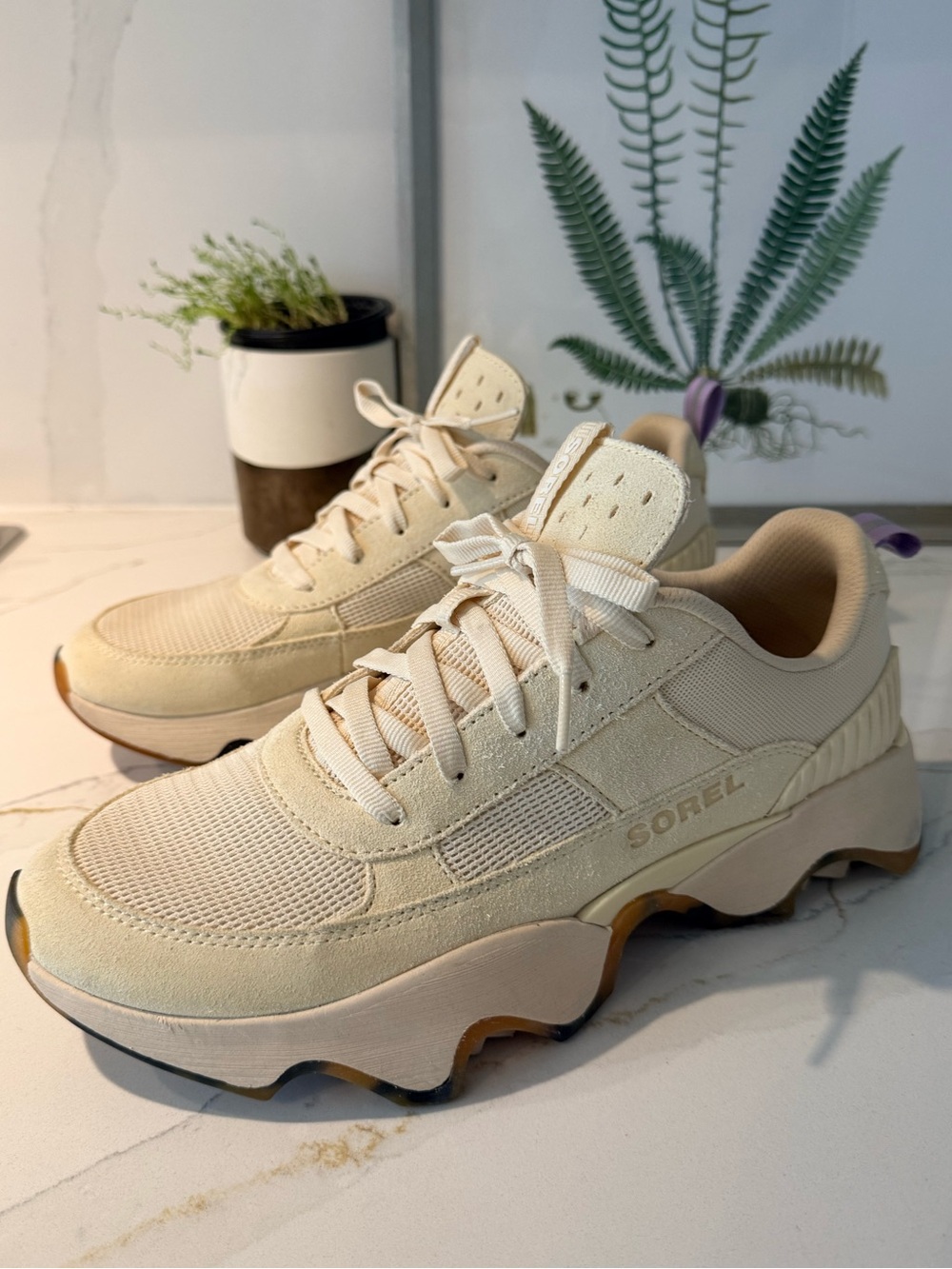 SOREL Kinetic Impact II Wonder Lace Sneakers – Women’s 11 – Honey White/Lilac
